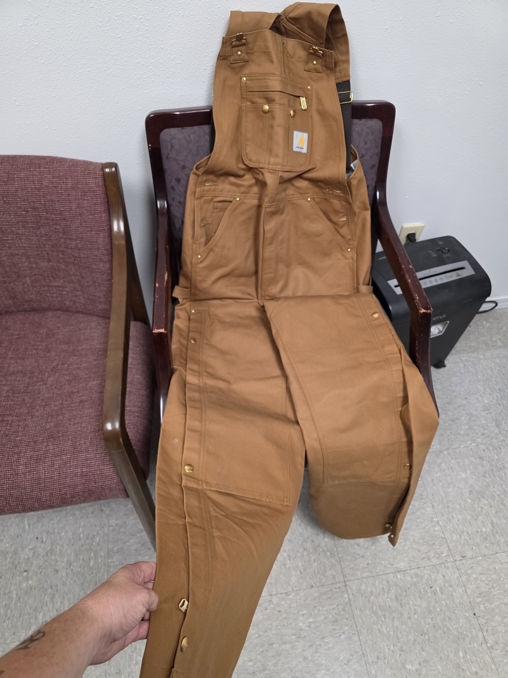 Carhartt Brown Duck Canvas Bib Overalls for Men